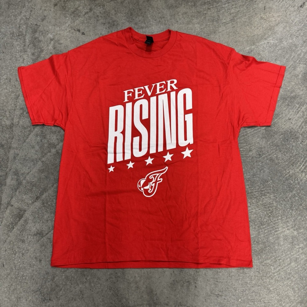 WNBA Indiana Fever Red T-Shirt Fever Rising Basketball Caitlyn Clark Cotton XL